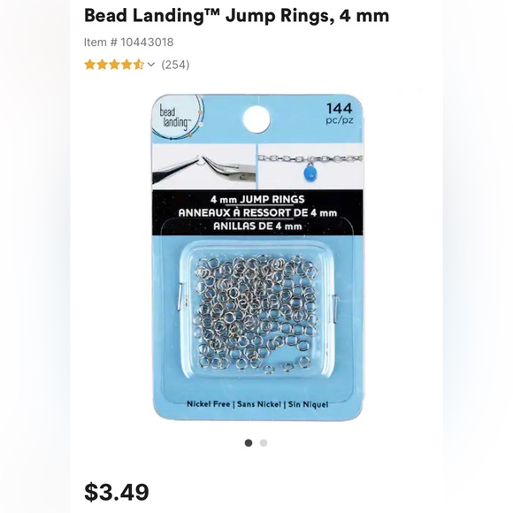 10 SETS Bead Landing: 4mm Rhodium Silver Jump Rings ~Jewelry Supply Nickel Free - Picture 2 of 6